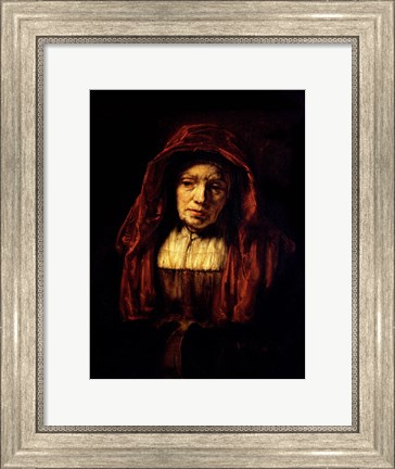 Framed Portrait of an Old Woman Print