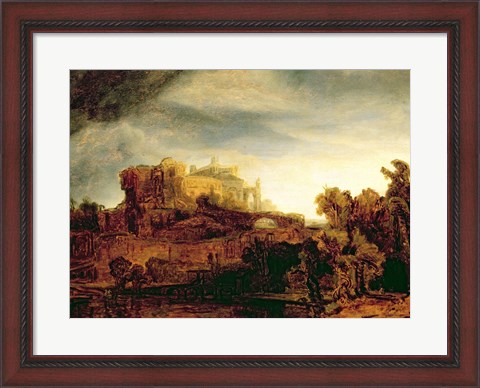 Framed Landscape with a Chateau Print