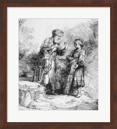 Framed Abraham and Isaac, 1645 Print