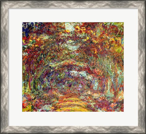Framed Rose Path, Giverny, 1920-22 Print