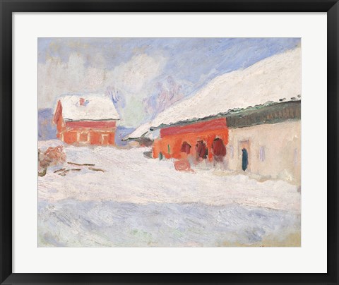 Framed Norway, Red Houses at Bjornegaard, 1895 Print