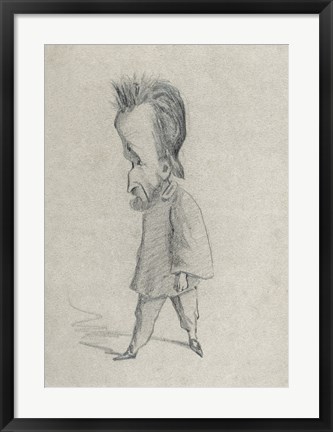 Framed Caricature of the Journalist Theodore Pelloquet, 1858 Print