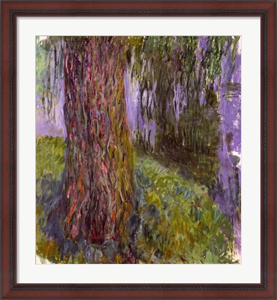 Framed Weeping Willow and the Waterlily Pond Print