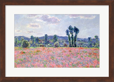 Framed Poppy Field, 1887 Print