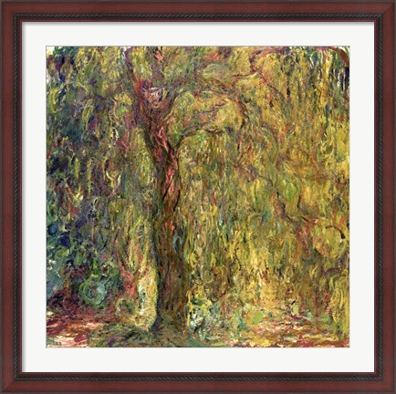 Framed Weeping Willow green Print