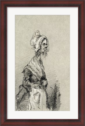 Framed Old Woman from Normandy in Profile, 1857 Print