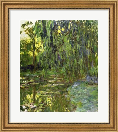 Framed Weeping Willows, The Waterlily Pond at Giverny, c.1918 Print