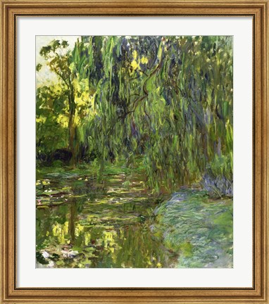 Framed Weeping Willows, The Waterlily Pond at Giverny, c.1918 Print