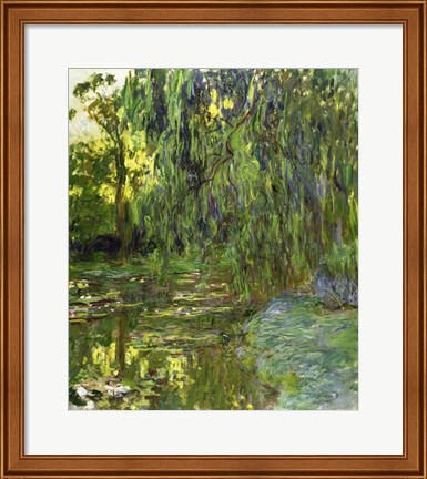 Framed Weeping Willows, The Waterlily Pond at Giverny, c.1918 Print