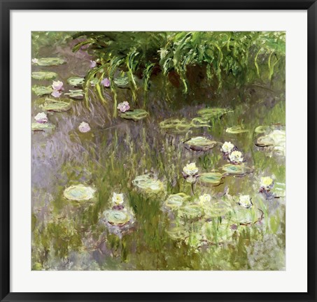 Framed Waterlilies at Midday, 1918 Print