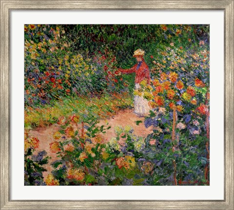 Framed Garden at Giverny, 1895 Print