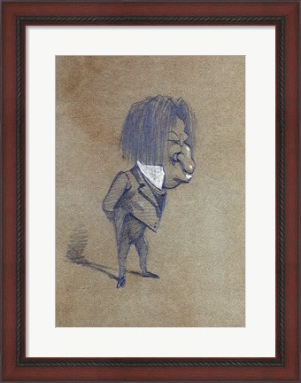 Framed Caricature of Jules Husson &#39;Champfleury&#39; Print