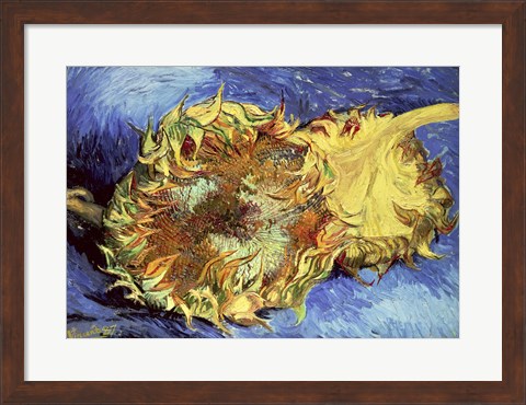 Framed Sunflowers, 1887 Print