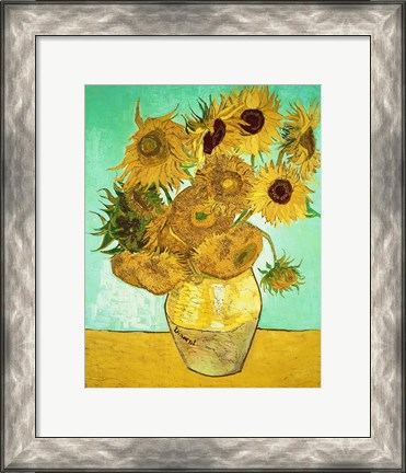 Framed Sunflowers, 1888 Print