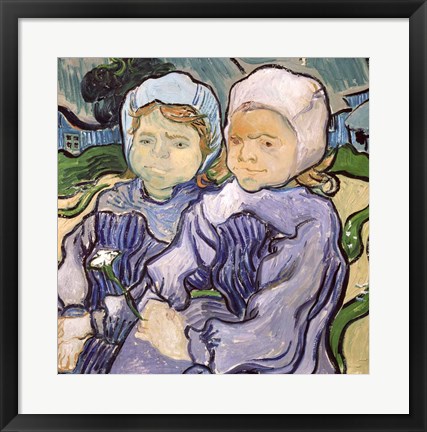 Framed Two Little Girls, 1890 Print