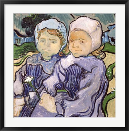 Framed Two Little Girls, 1890 Print