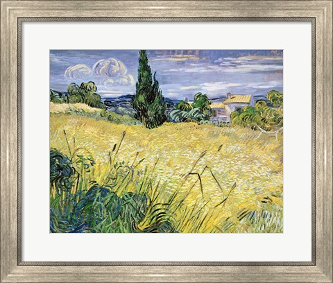 Framed Landscape with Green Corn, 1889 Print