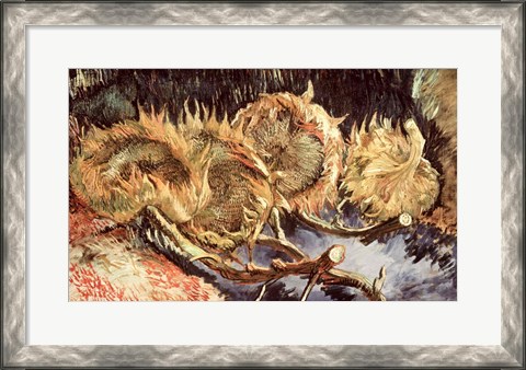 Framed Four Withered Sunflowers, 1887 Print