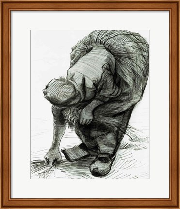 Framed Peasant Woman Gleaning, 1885 Print