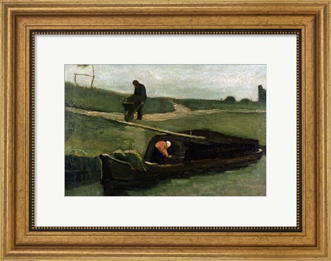 Framed Peat Boat, 1883 Print