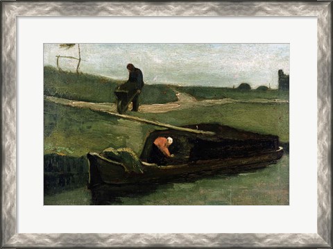 Framed Peat Boat, 1883 Print