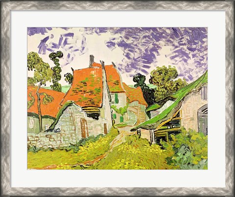 Framed Street in Auvers-sur-Oise, 1890 Print
