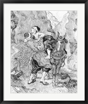 Framed Good Samaritan, after Delacroix, 1890 Print