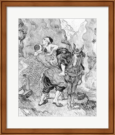 Framed Good Samaritan, after Delacroix, 1890 Print