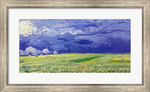 Framed Wheatfields under Thunderclouds, 1890 Print