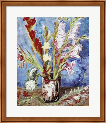 Framed Vase with Gladioli Print