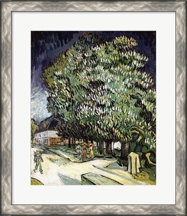 Framed Chestnut trees in Blossom, Auvers-sur-Oise, 1890 Print