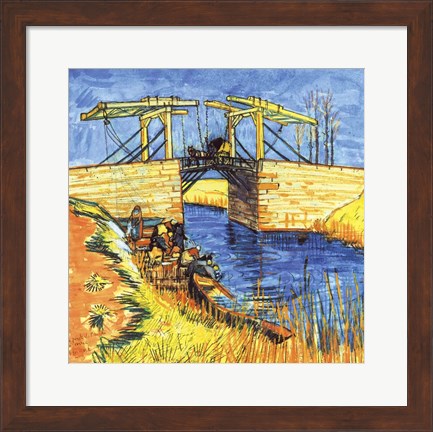 Framed Le Pont de Langlois a Arles, 1888 Print