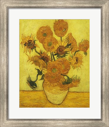 Framed Sunflowers, 1889 Print