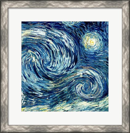 Framed Starry Night, June 1889 Detail B Print