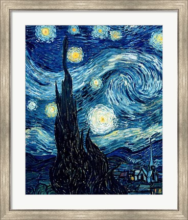 Framed Starry Night, June 1889 Detail A Print