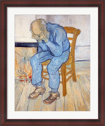 Framed Old Man in Sorrow Print