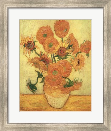 Framed Sunflowers, 1889 Print