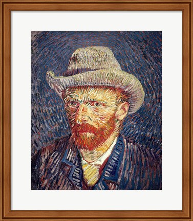 Framed Self Portrait with Felt Hat Print