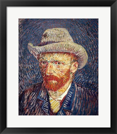 Framed Self Portrait with Felt Hat Print