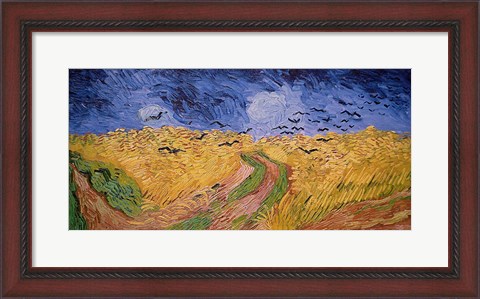 Framed Wheatfield with Crows, 1890 Print