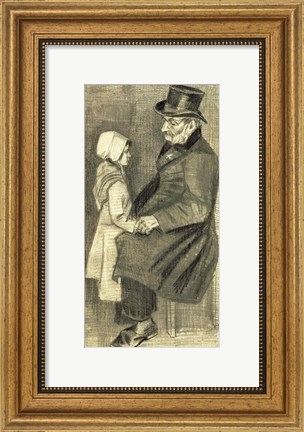 Framed Seated Man with his Daughter, 1882 Print