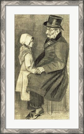 Framed Seated Man with his Daughter, 1882 Print