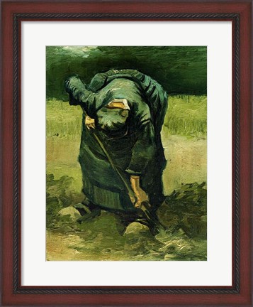 Framed Peasant Woman Digging, 1885 Print