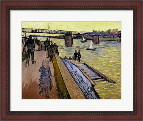 Framed Le Pont de Trinquetaille in Arles, 1888 Print