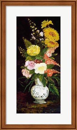 Framed Vase of Flowers, 1886 Print