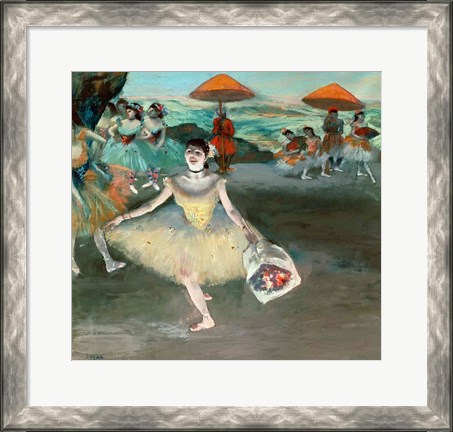 Framed Dancer with bouquet, curtseying, 1877 Print