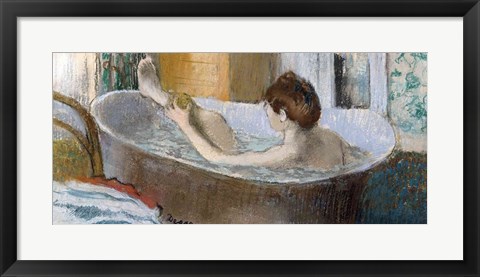 Framed Woman in her Bath, Sponging her Leg, c.1883 Print