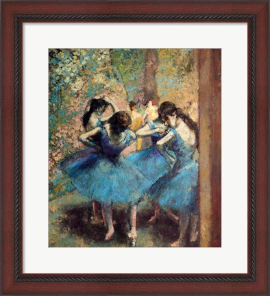 Framed Dancers in Blue, 1890 Print