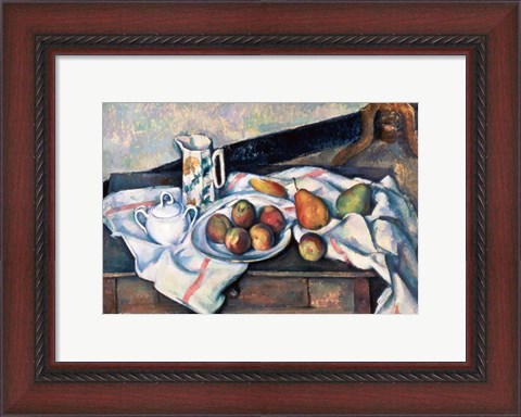 Framed Still Life of Peaches and Pears Print