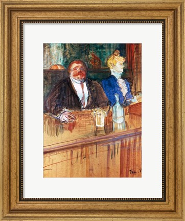 Framed In the Bar: The Fat Proprietor and the Anaemic Cashier, 1898 Print